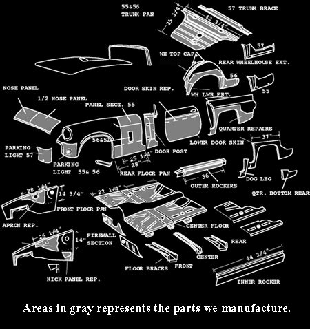 1955 thunderbird sheet metal|ford thunderbird exterior panels.